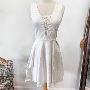 Lulu’s white lace skater dress